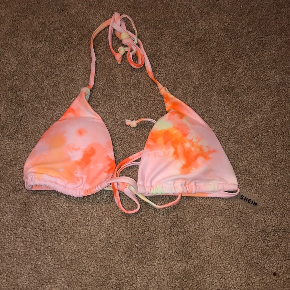 Neon pink bikini top